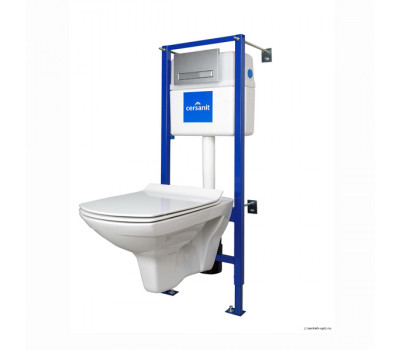 Комплект унитаз с инсталляцией Cersanit CARINA NEW CLEAN ON S-SET-CARC/LPRO/S-DL/Cm-w