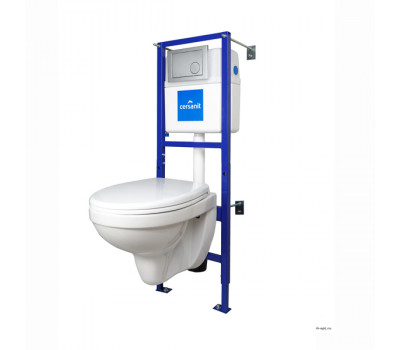 Комплект унитаз с инсталляцией Cersanit DELFI S-SET-DEL/LeonN/TPL/Cm-w