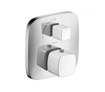 Термостат с запорным вентилем Hansgrohe PuraVida белый/хром 15775400