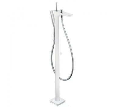 Смеситель для ванны напольный Hansgrohe PuraVida белый/хром 15473400