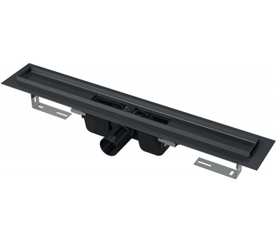 Alca Plast APZ1BLACK-850 Водоотводящий желоб с порогами для перфорированной решетки, черный-мат