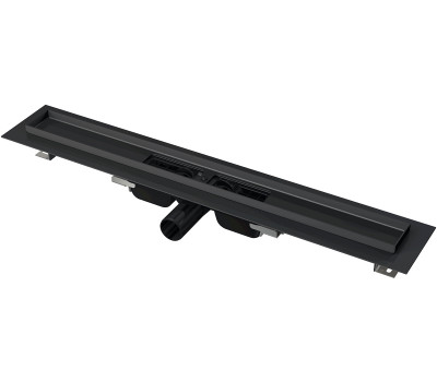 Alca Plast APZ101BLACK-750 Водоотводящий желоб с порогами для перфорированной решетки, черный-мат Alca Plast APZ101BLACK-750 Водоотводящий желоб с порогами для перфорированной решетки, черный-мат