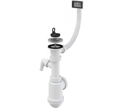 Alca Plast A444P-DN50/40 Сифон для мойки с нержавеющей решеткой DN70, гофропереливом и штуцером Alca Plast A444P-DN50/40 Сифон для мойки с нержавеющей решеткой DN70, гофропереливом и штуцером