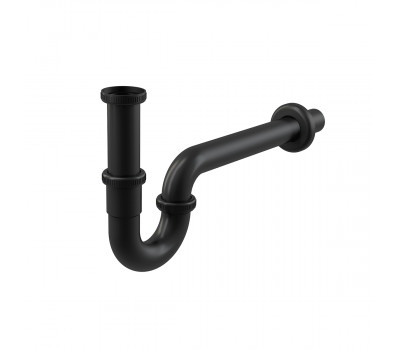 Alca Plast A4320BLACK Сифон для умывальника DN32, U-форма с накидной гайкой 5/4", черный-мат Alca Plast A4320BLACK Сифон для умывальника DN32, U-форма с накидной гайкой 5/4", черный-мат