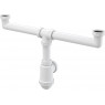 Alca Plast A448-DN50/40 Сифон для сдвоенной мойки с накидными гайками 6/4"